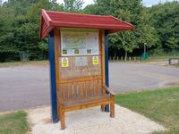 The 'Bus-stop' information board with new roof